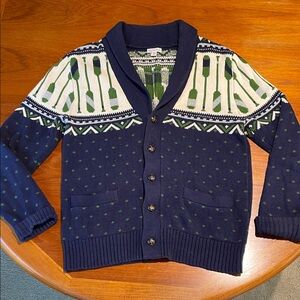 Grandpa cardigan sweater roll collar nautical oars